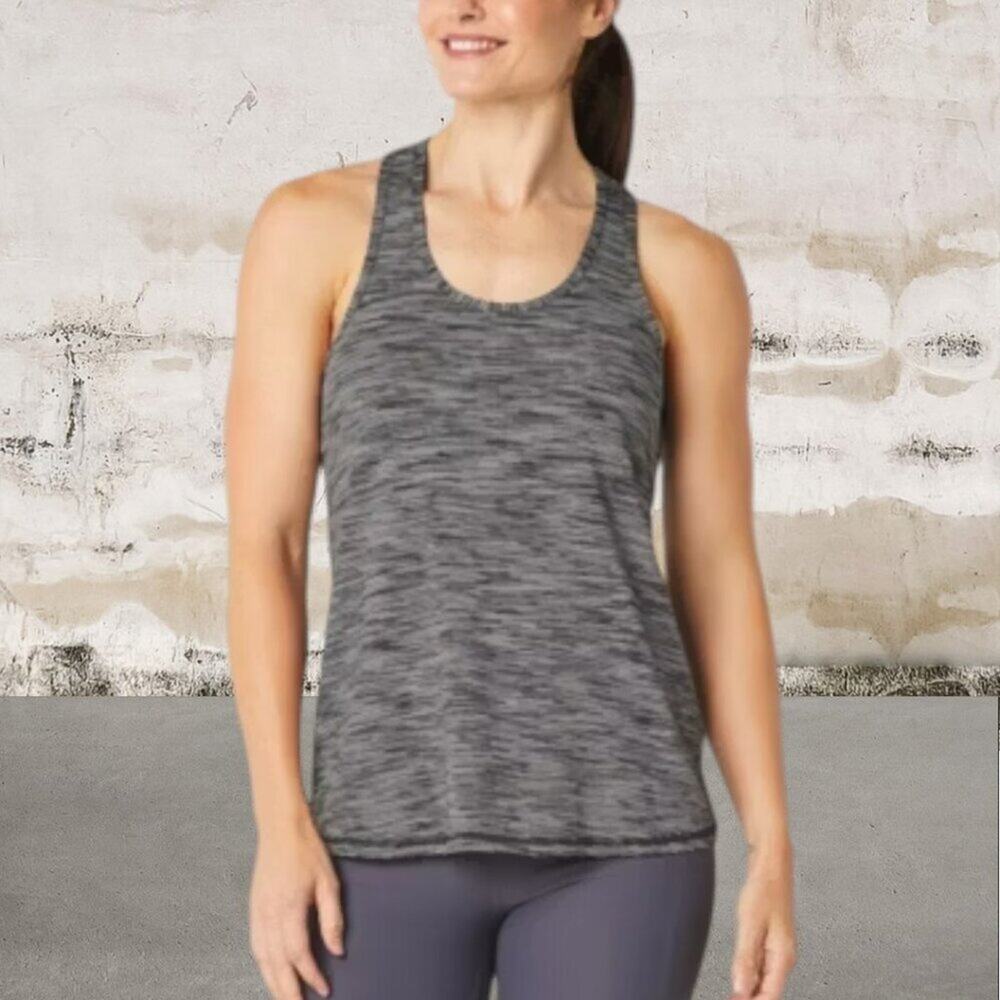 Xersion Women's Black and White Patterned Tank Top Size Large